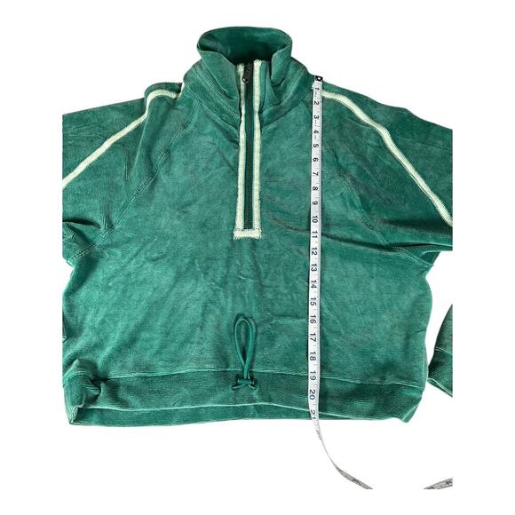 Free People Movement Half Zip Sweater Corduroy Fleece Pullover Small Drawstring - Picture 13 of 15
